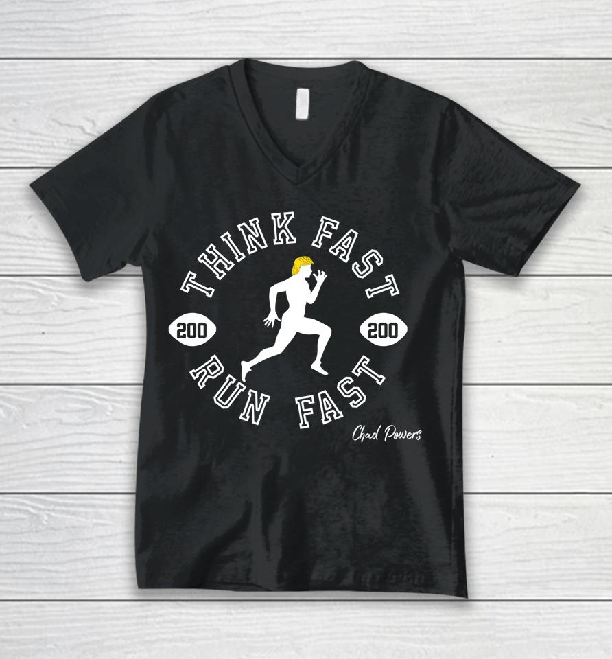 Chad Powers Think Fast Run Fast Football Unisex V-Neck T-Shirt