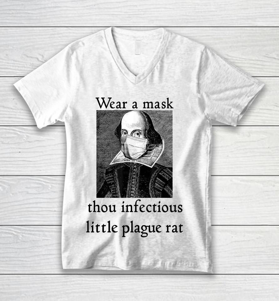 Chandos Portrait Wear A Mask Thou Infectious Little Plague Rat Unisex V-Neck T-Shirt