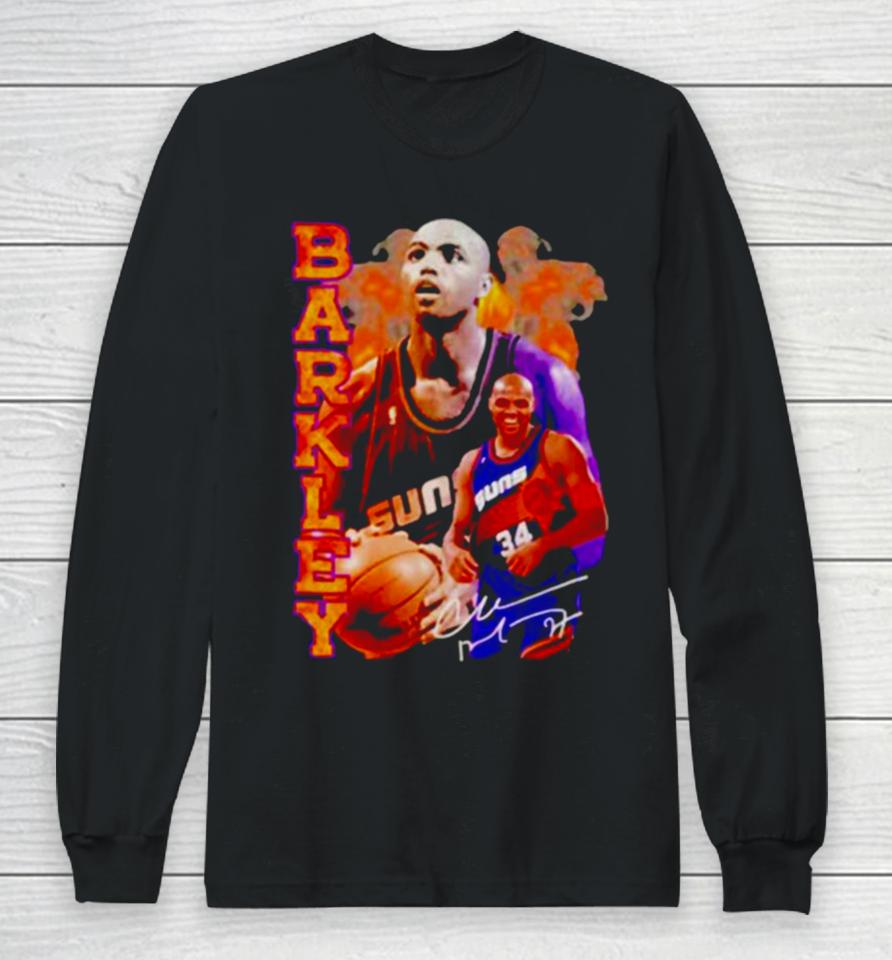 Charles Barkley Basketball Player Signature Long Sleeve T-Shirt