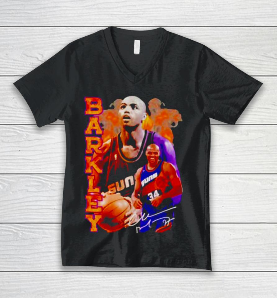 Charles Barkley Basketball Player Signature Unisex V-Neck T-Shirt