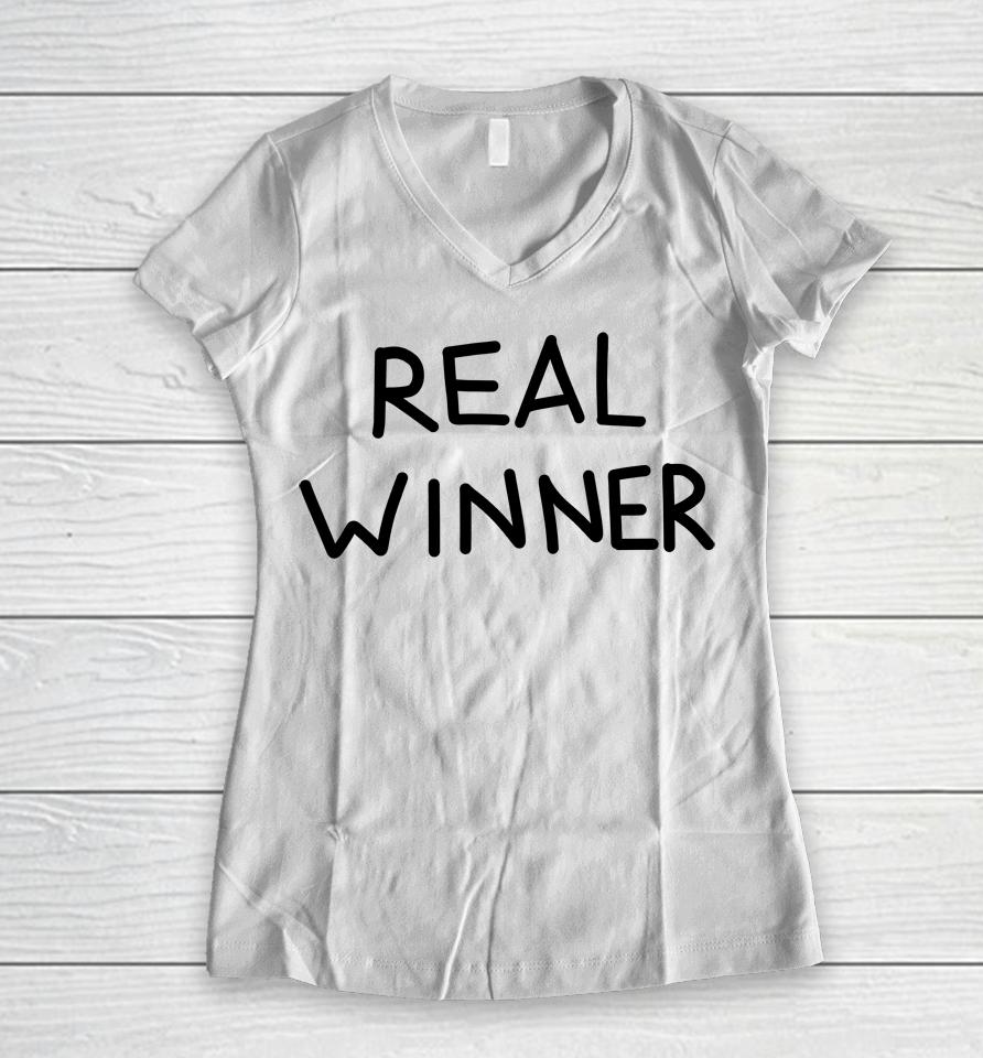 Charli Xcx Wearing Real Winner Women V-Neck T-Shirt