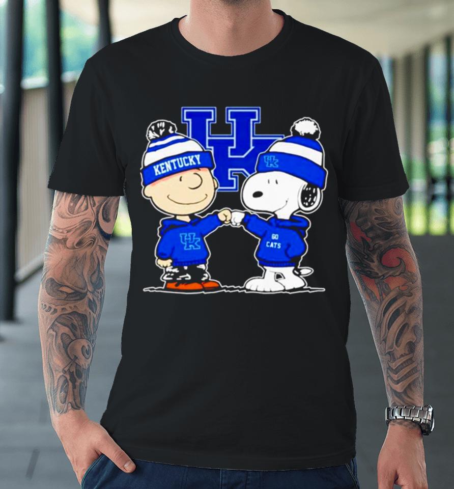 Charlie Brown And Snoopy Go Kentucky Wildcats Premium T-Shirt