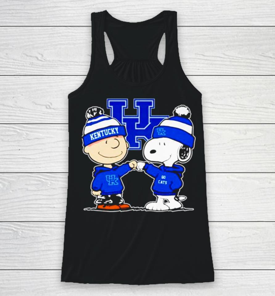 Charlie Brown And Snoopy Go Kentucky Wildcats Racerback Tank