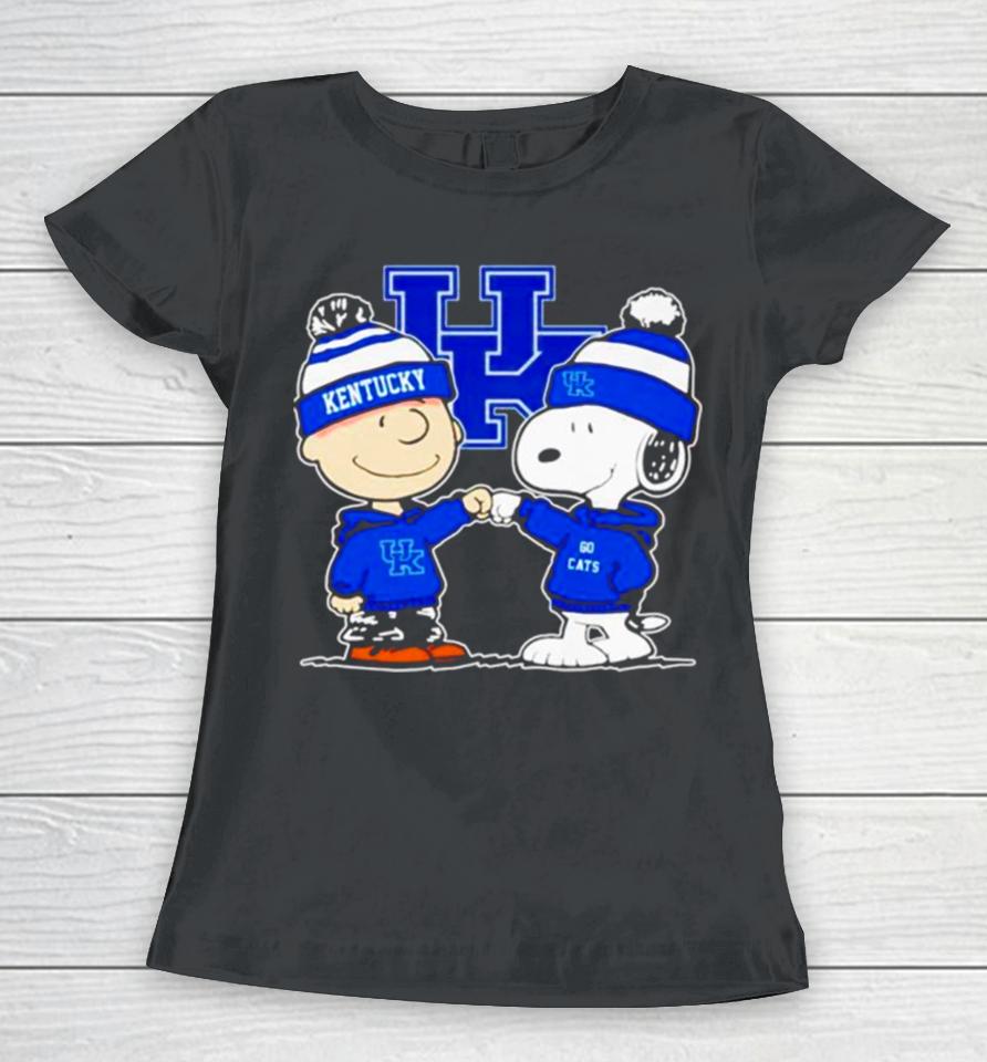 Charlie Brown And Snoopy Go Kentucky Wildcats Women T-Shirt