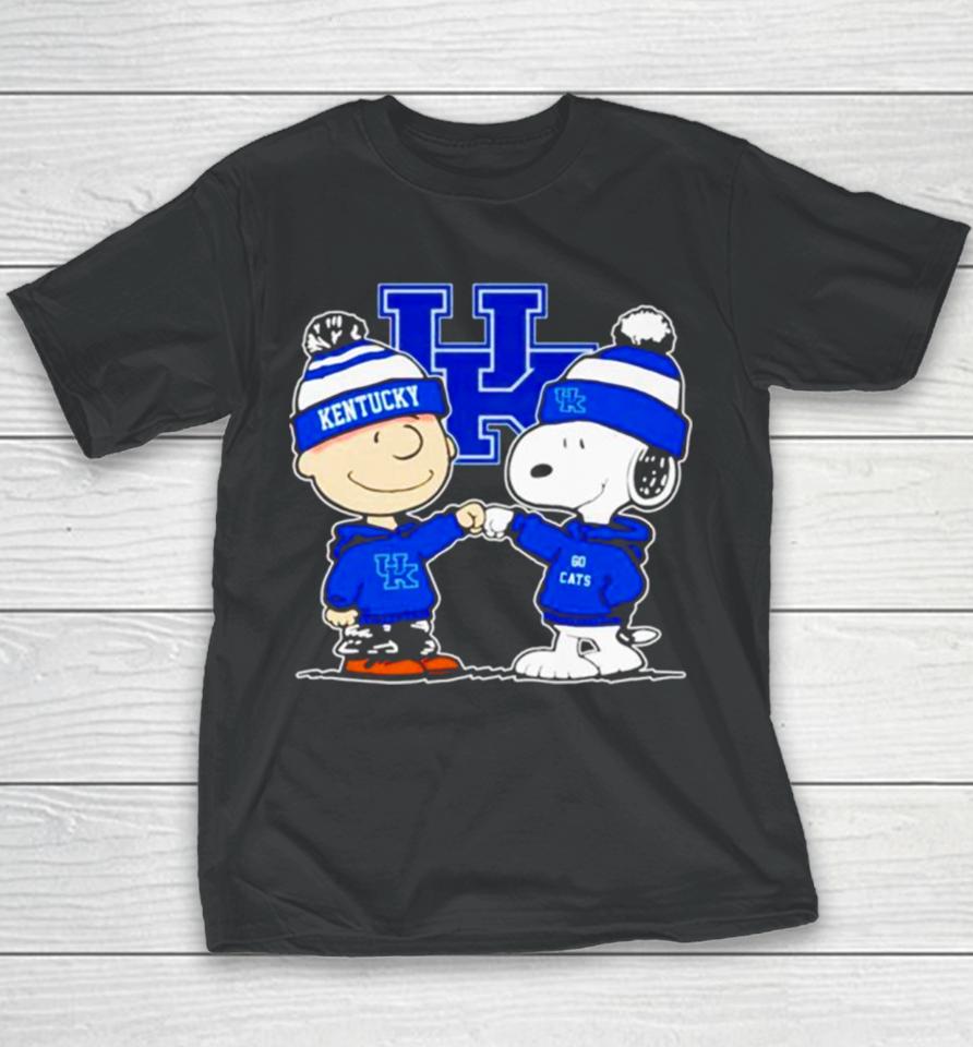 Charlie Brown And Snoopy Go Kentucky Wildcats Youth T-Shirt