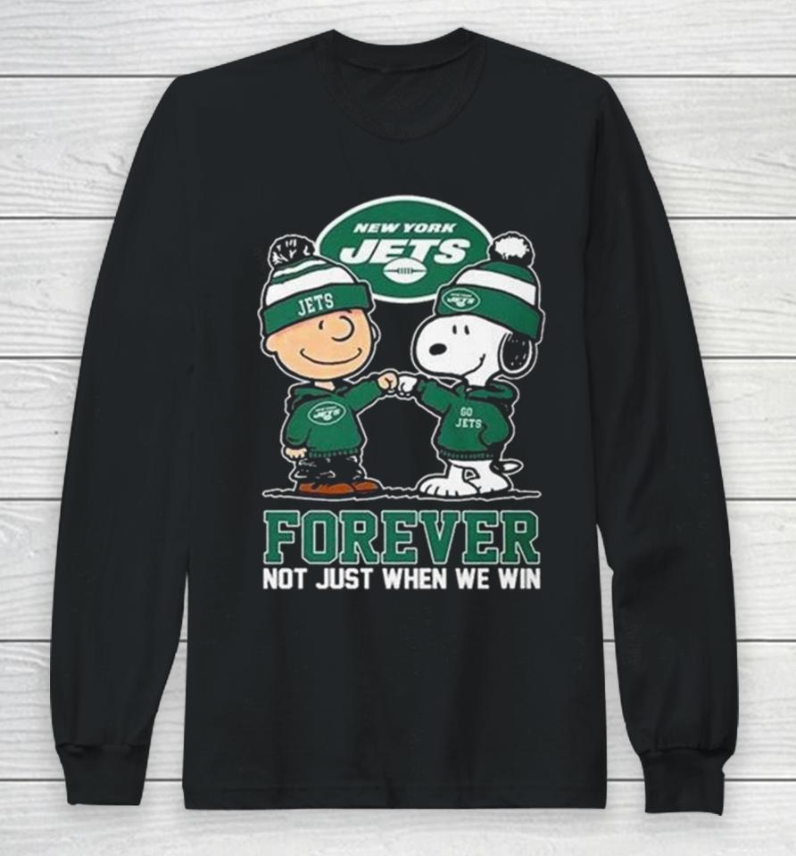 Charlie Brown And Snoopy New York Jets Forever Not Just When We Win Long Sleeve T-Shirt