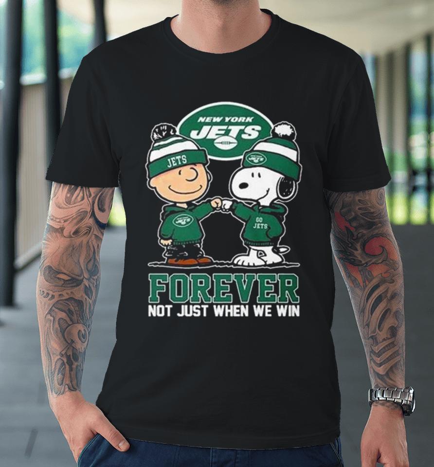Charlie Brown And Snoopy New York Jets Forever Not Just When We Win Premium T-Shirt