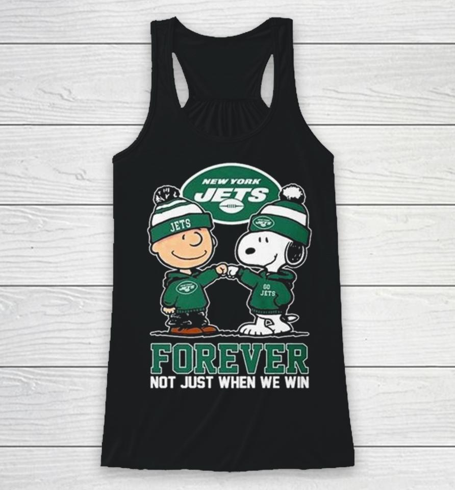 Charlie Brown And Snoopy New York Jets Forever Not Just When We Win Racerback Tank
