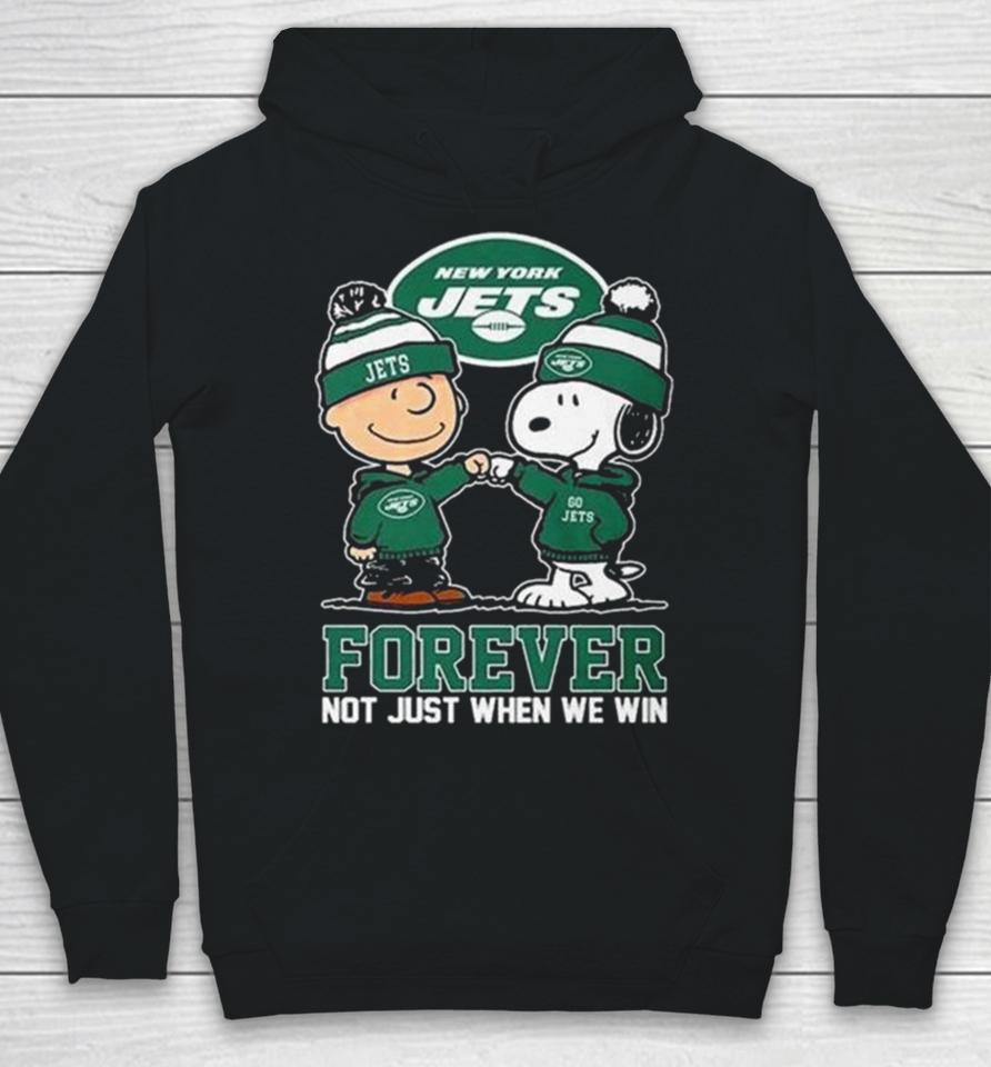 Charlie Brown And Snoopy New York Jets Forever Not Just When We Win Hoodie