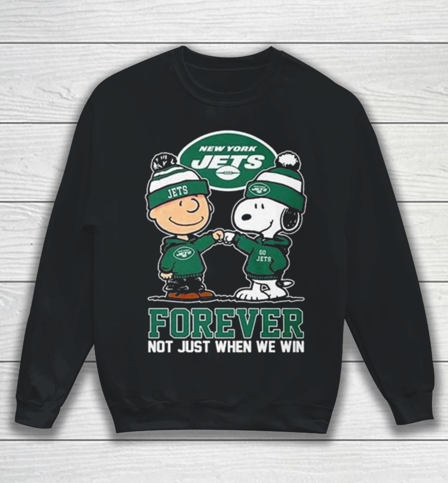 Charlie Brown And Snoopy New York Jets Forever Not Just When We Win Sweatshirt