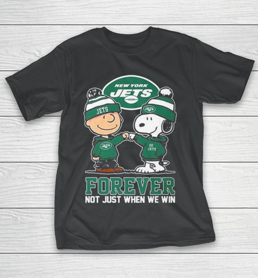 Charlie Brown And Snoopy New York Jets Forever Not Just When We Win T-Shirt