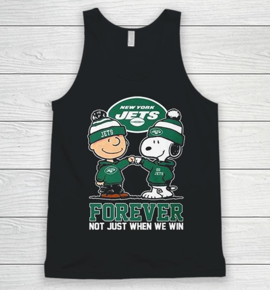 Charlie Brown And Snoopy New York Jets Forever Not Just When We Win Unisex Tank Top