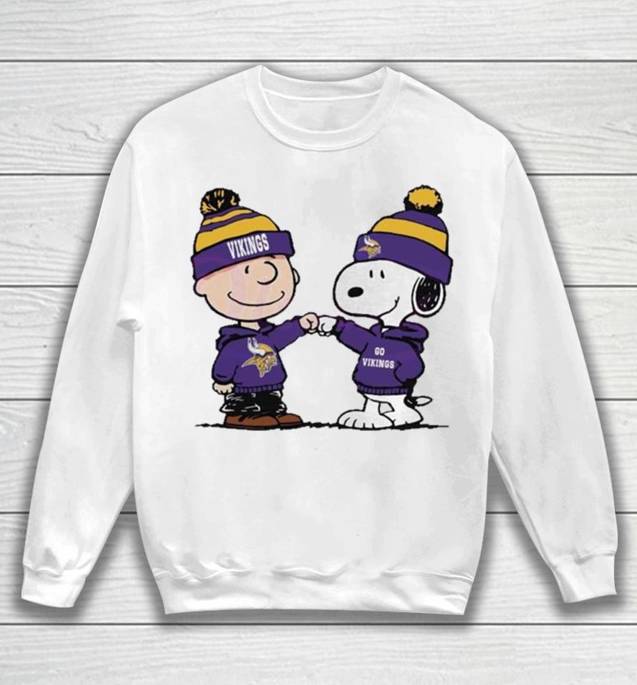 Charlie Brown And Snoopy Nfl Minnesota Vikings Football Go Vikings Cartoon Sweatshirt