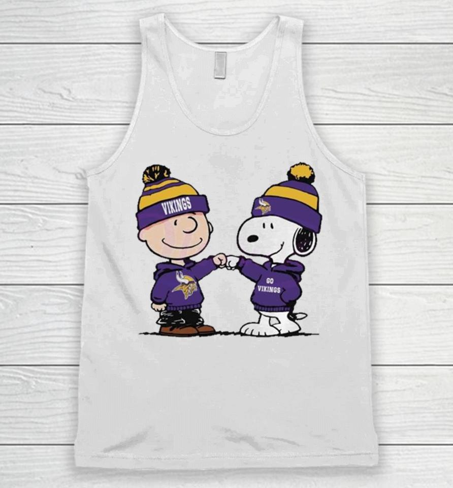Charlie Brown And Snoopy Nfl Minnesota Vikings Football Go Vikings Cartoon Unisex Tank Top