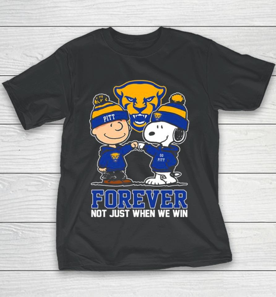 Charlie Brown And Snoopy Pittsburgh Panthers Forever Not Just When We Win Youth T-Shirt