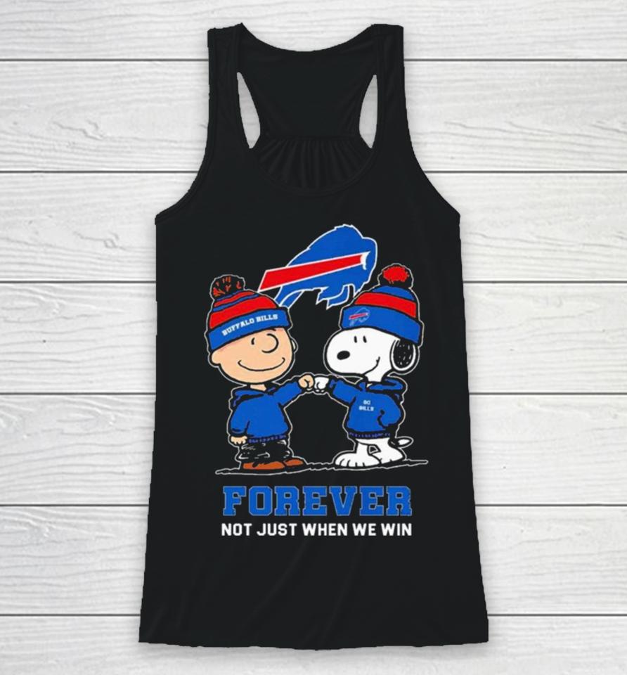 Charlie Brown Fist Bump Snoopy Buffalo Bills Forever Not Just When We Win Racerback Tank