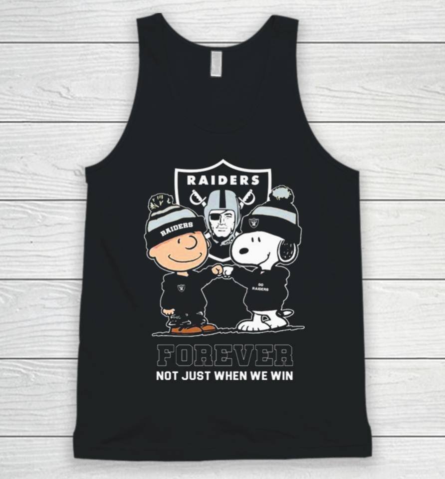 Charlie Brown Fist Bump Snoopy Las Vegas Raiders Forever Not Just When We Win Unisex Tank Top