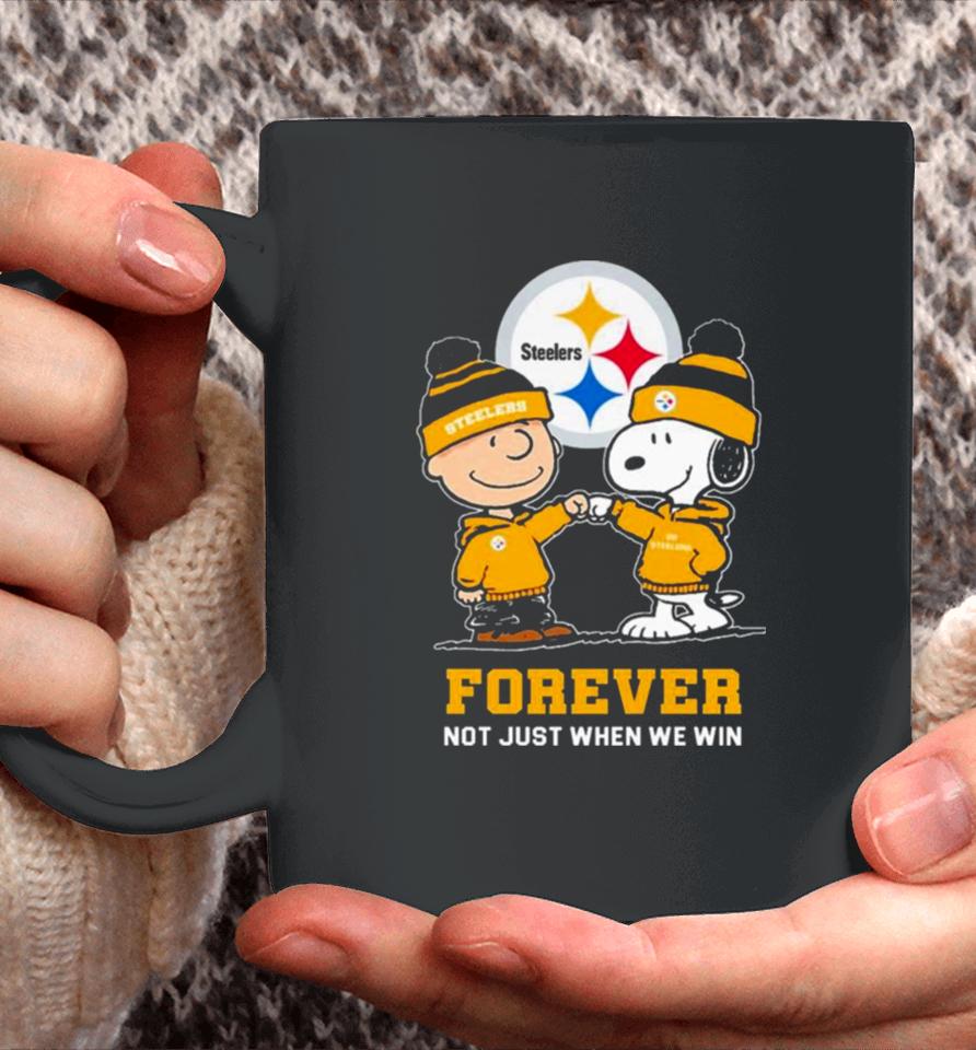 Charlie Brown Fist Bump Snoopy Pittsburgh Steelers Forever Not Just When We Win Coffee Mug