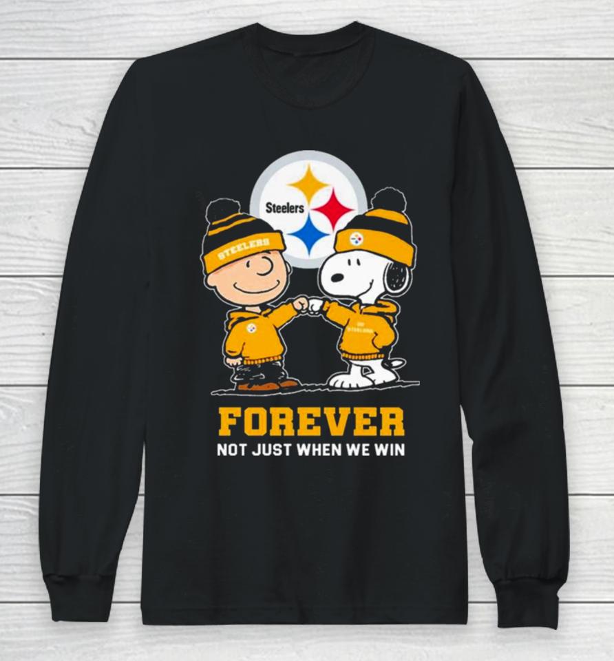 Charlie Brown Fist Bump Snoopy Pittsburgh Steelers Forever Not Just When We Win Long Sleeve T-Shirt