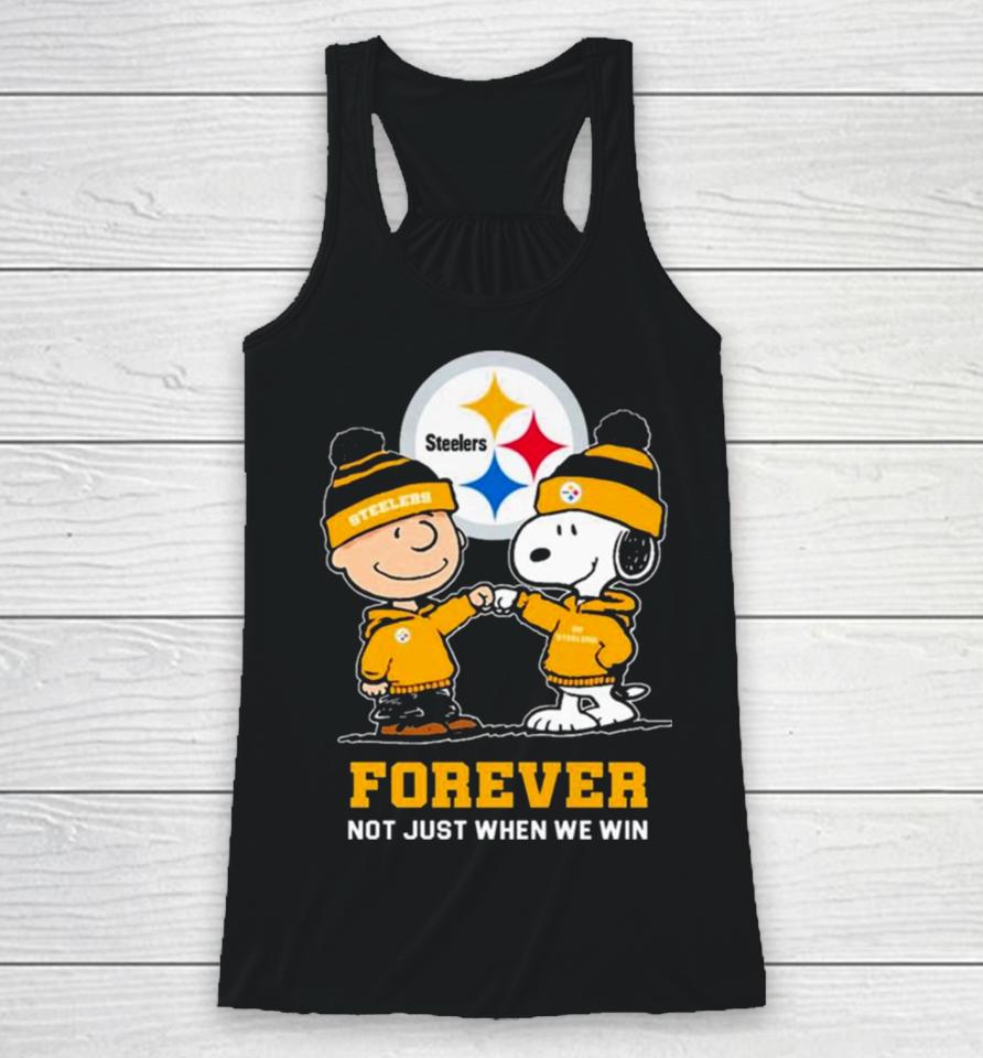 Charlie Brown Fist Bump Snoopy Pittsburgh Steelers Forever Not Just When We Win Racerback Tank
