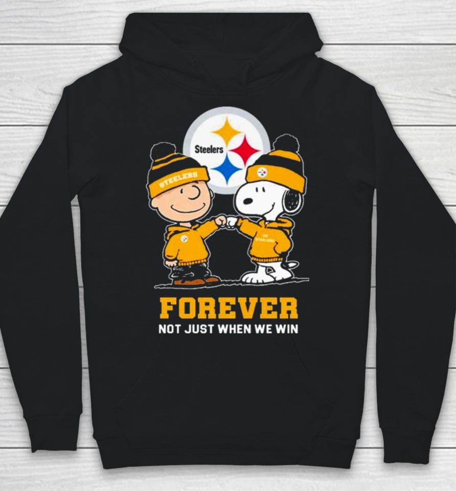 Charlie Brown Fist Bump Snoopy Pittsburgh Steelers Forever Not Just When We Win Hoodie