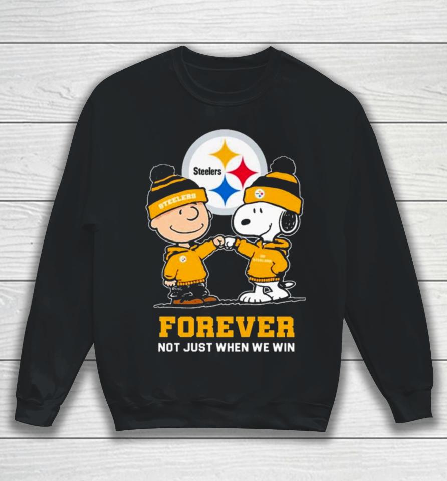 Charlie Brown Fist Bump Snoopy Pittsburgh Steelers Forever Not Just When We Win Sweatshirt
