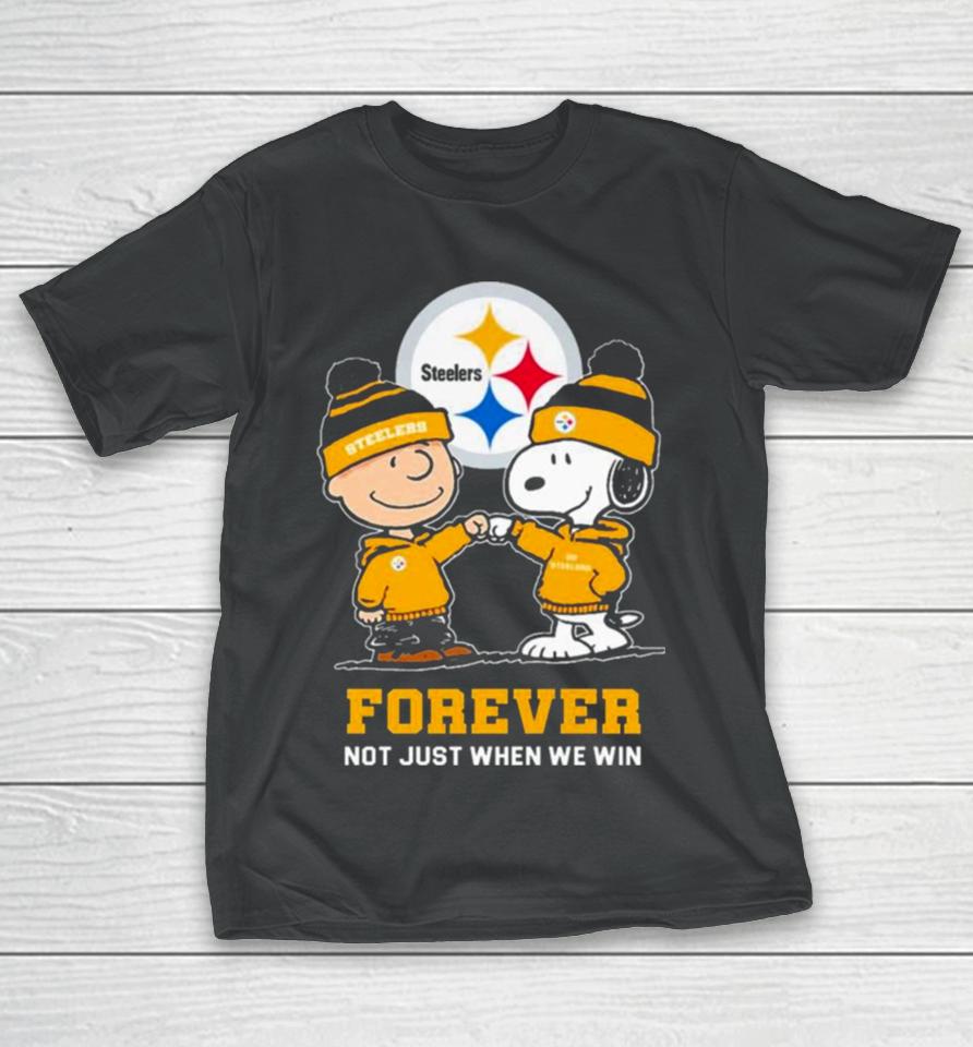 Charlie Brown Fist Bump Snoopy Pittsburgh Steelers Forever Not Just When We Win T-Shirt