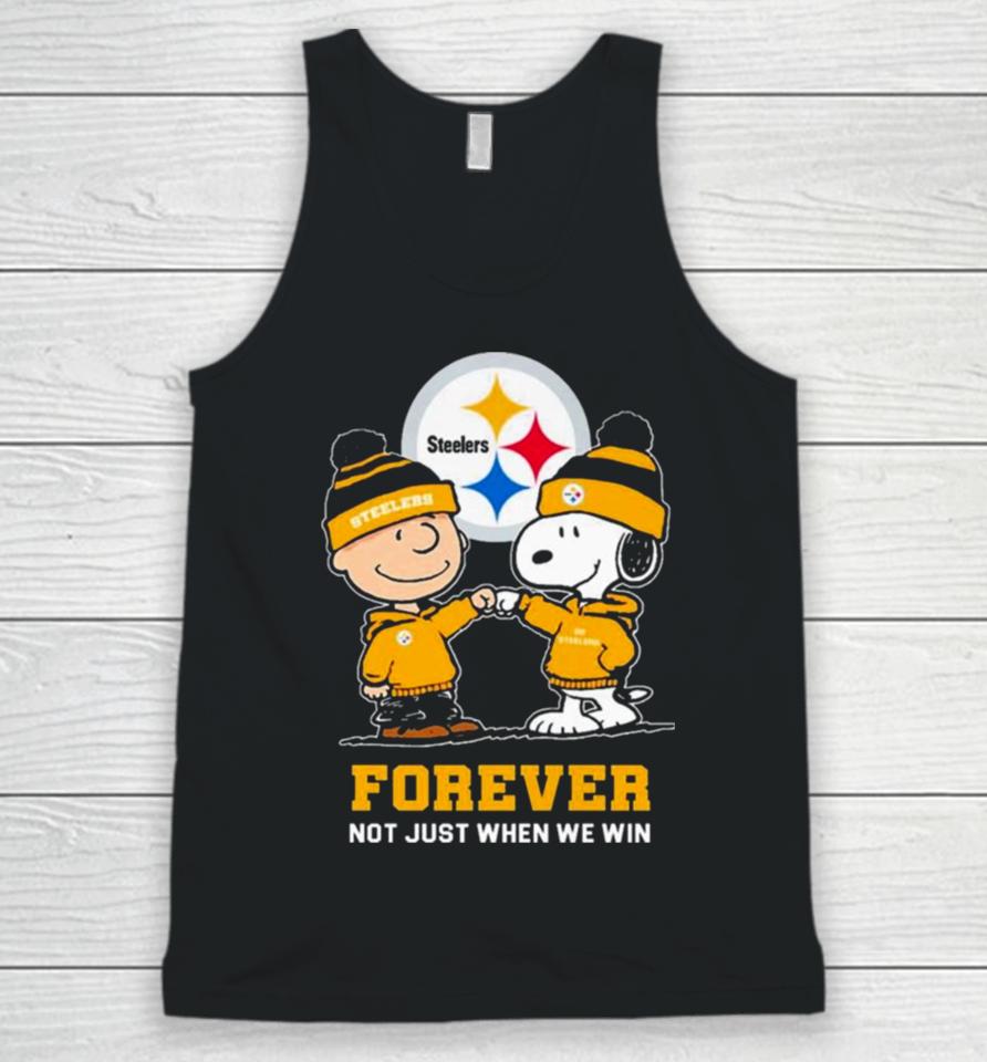 Charlie Brown Fist Bump Snoopy Pittsburgh Steelers Forever Not Just When We Win Unisex Tank Top