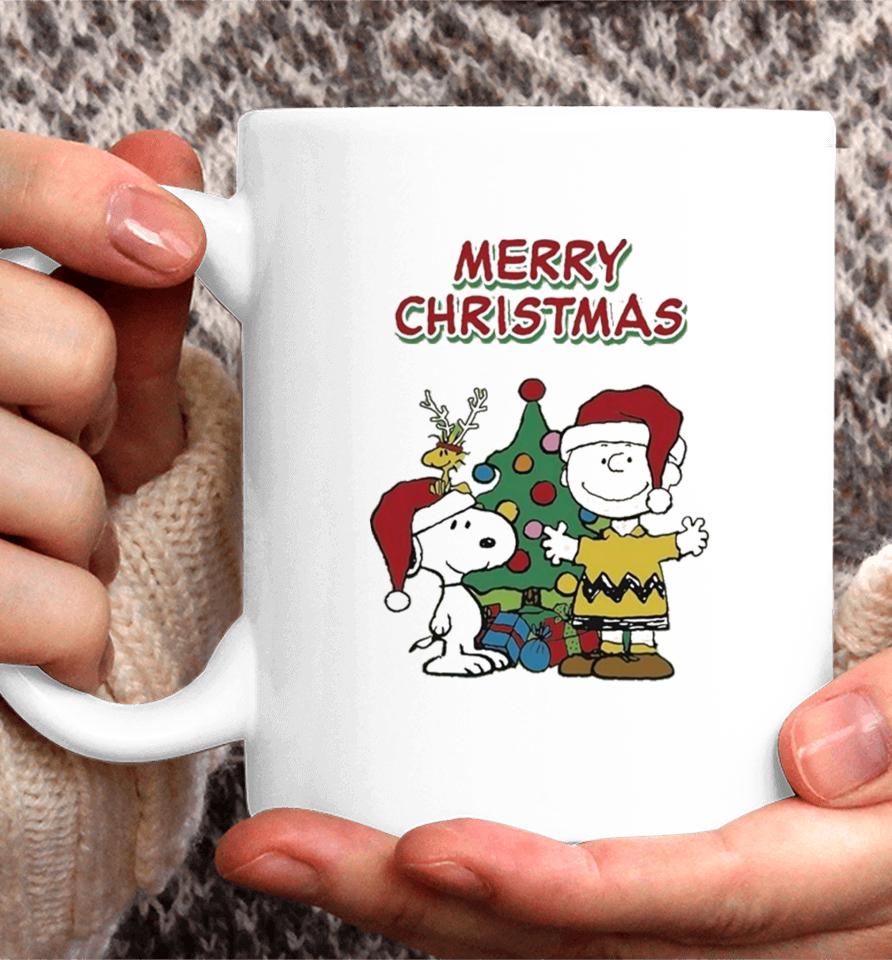 Charlie Brown With Snoopy Merry Xmas Happy Christmas Coffee Mug