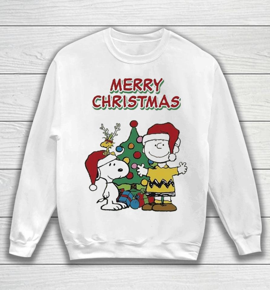 Charlie Brown With Snoopy Merry Xmas Happy Christmas Sweatshirt