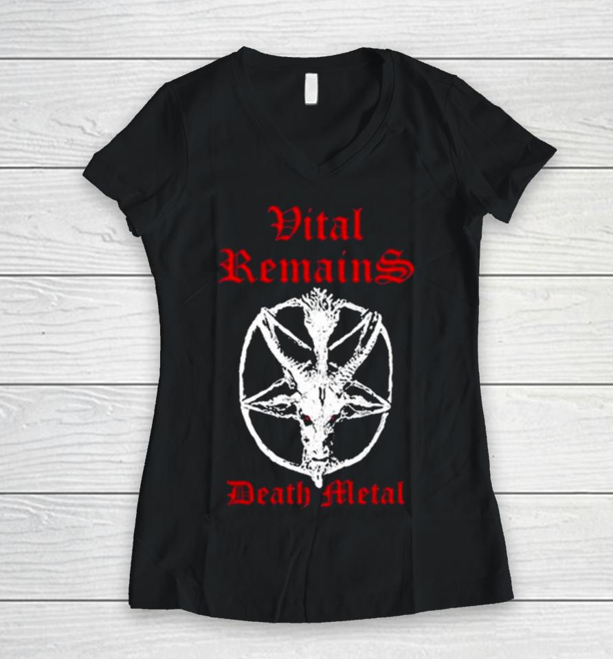 Charlie Kirk Vital Remains Death Metal Women V-Neck T-Shirt