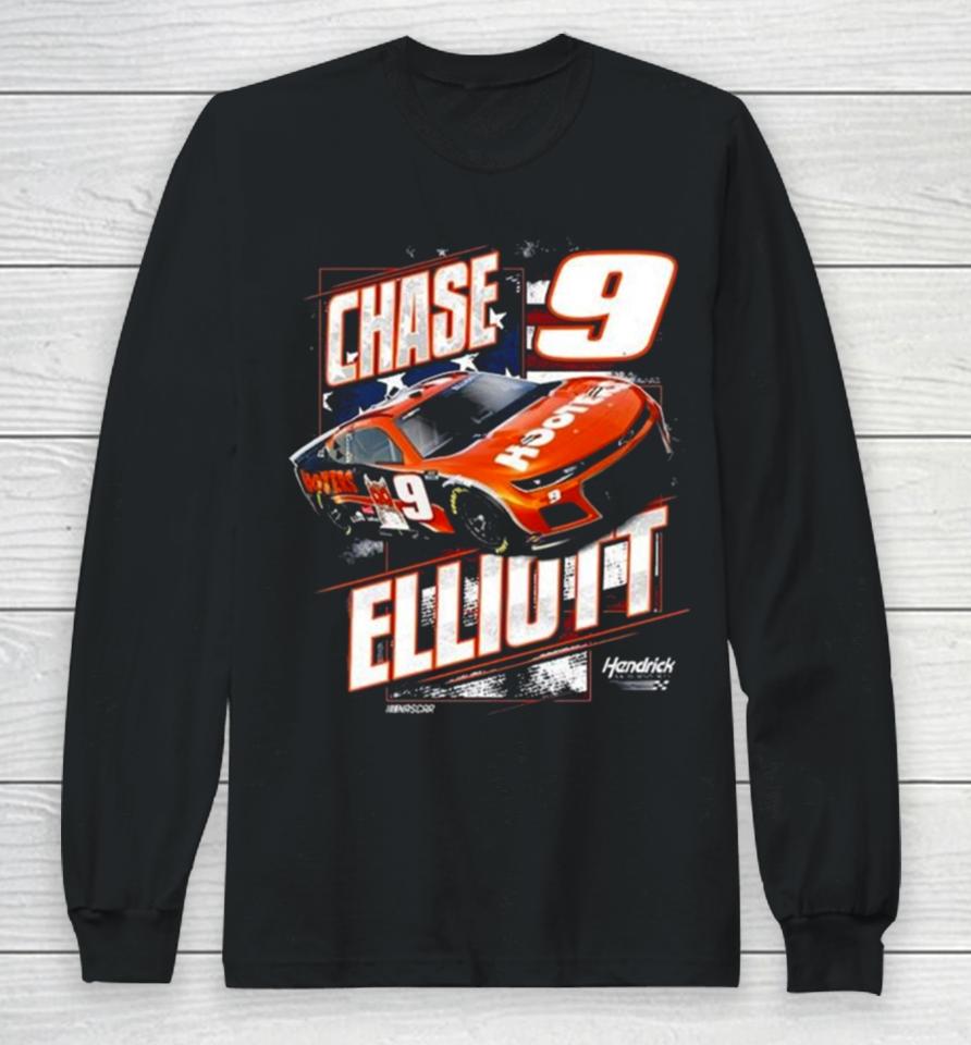 Chase Elliott Hendrick Motorsports Team Collection Navy Hooters Patriotic 2024 Long Sleeve T-Shirt