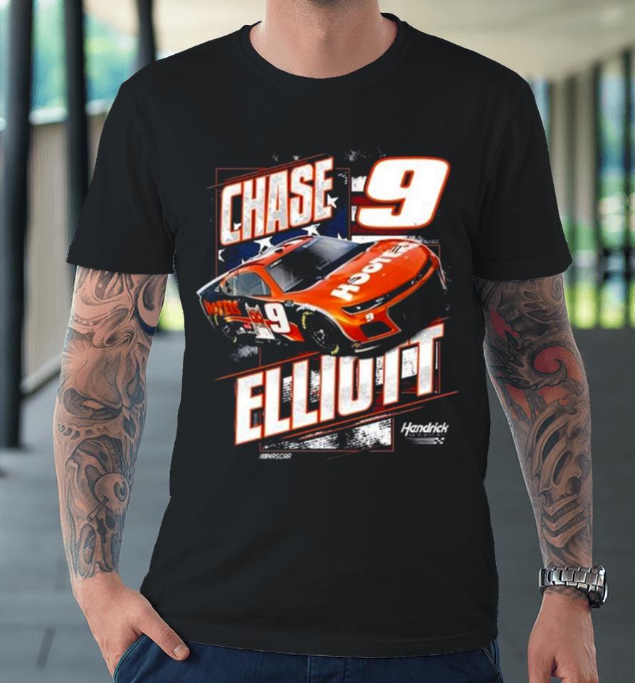 Chase Elliott Hendrick Motorsports Team Collection Navy Hooters Patriotic 2024 Premium T-Shirt