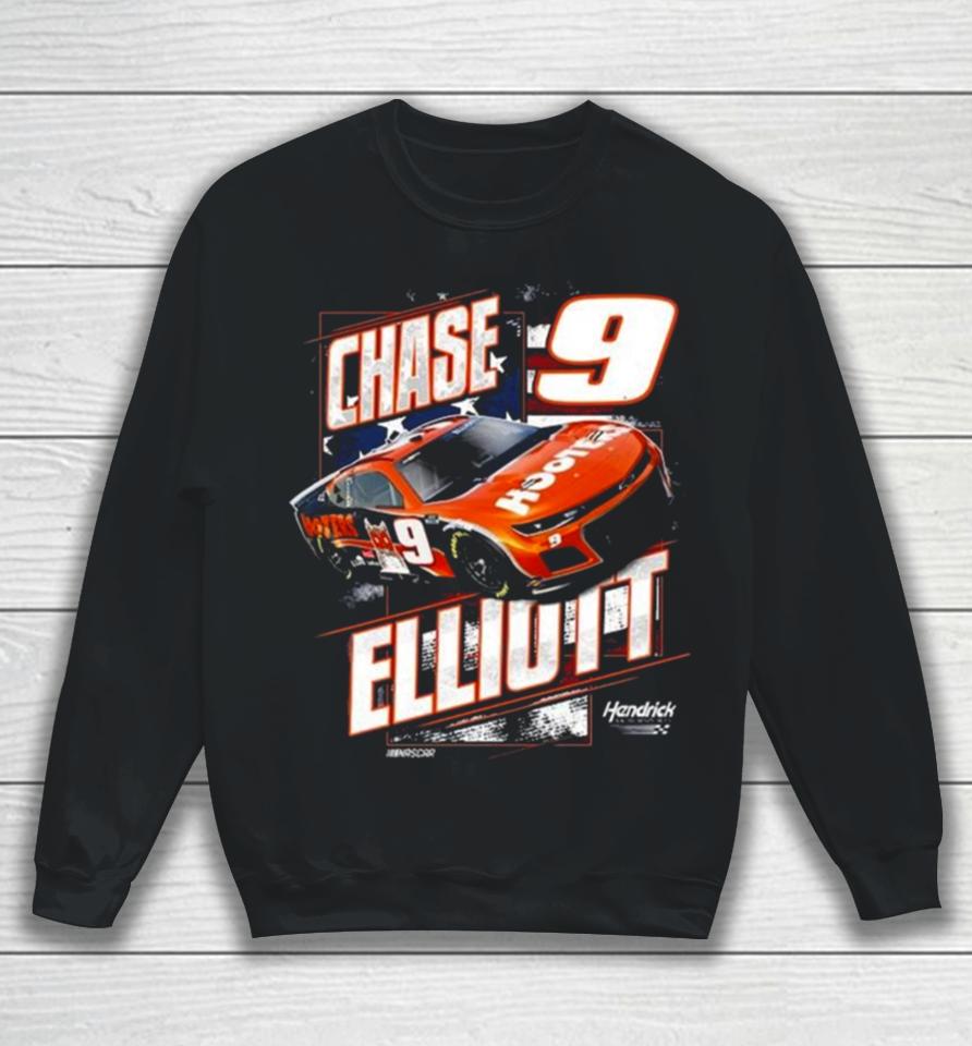 Chase Elliott Hendrick Motorsports Team Collection Navy Hooters Patriotic 2024 Sweatshirt