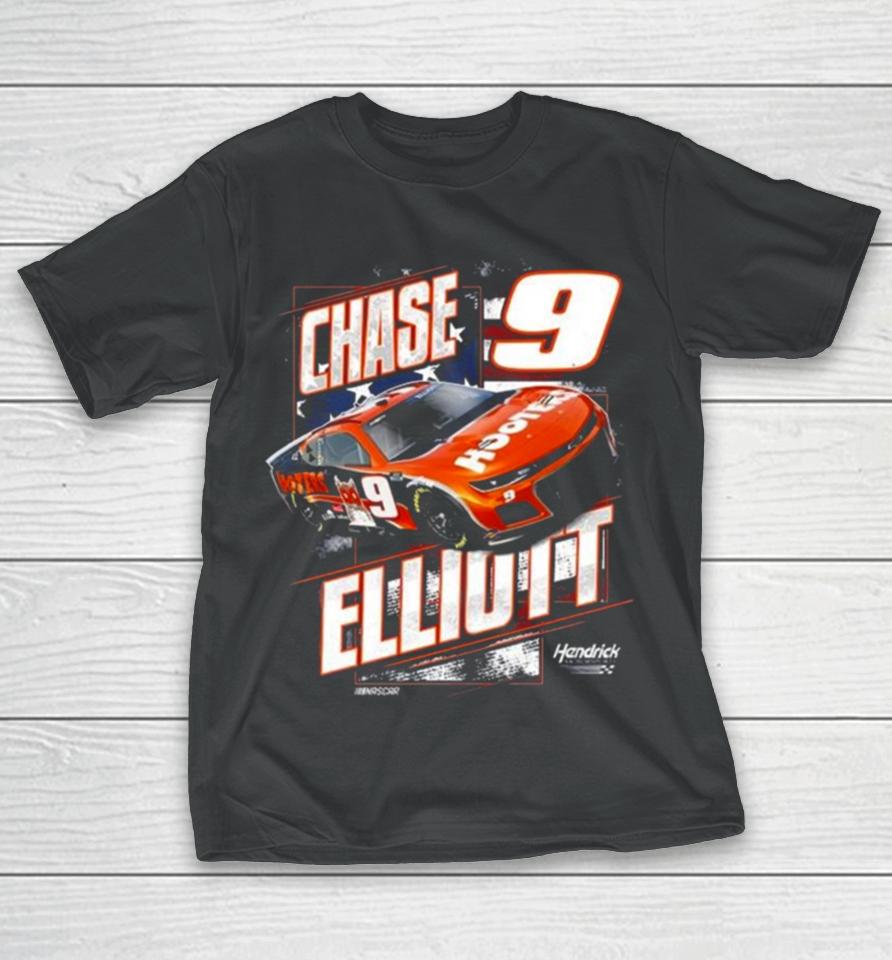 Chase Elliott Hendrick Motorsports Team Collection Navy Hooters Patriotic 2024 T-Shirt