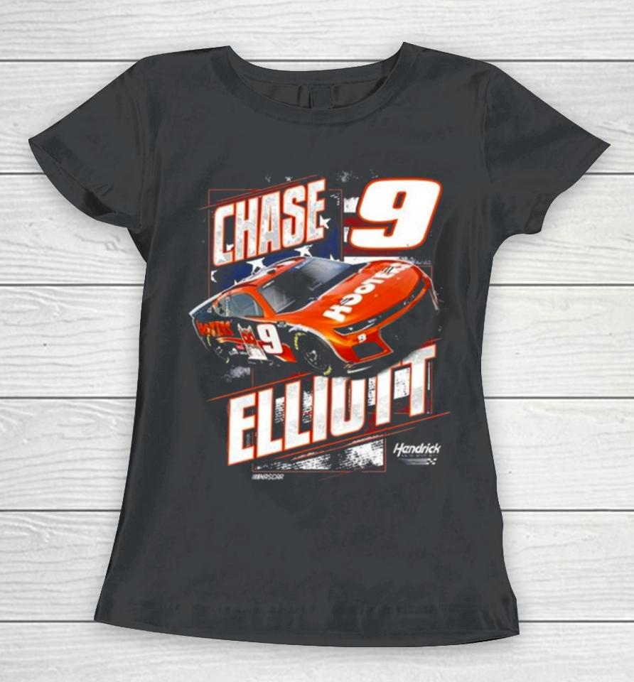 Chase Elliott Hendrick Motorsports Team Collection Navy Hooters Patriotic 2024 Women T-Shirt