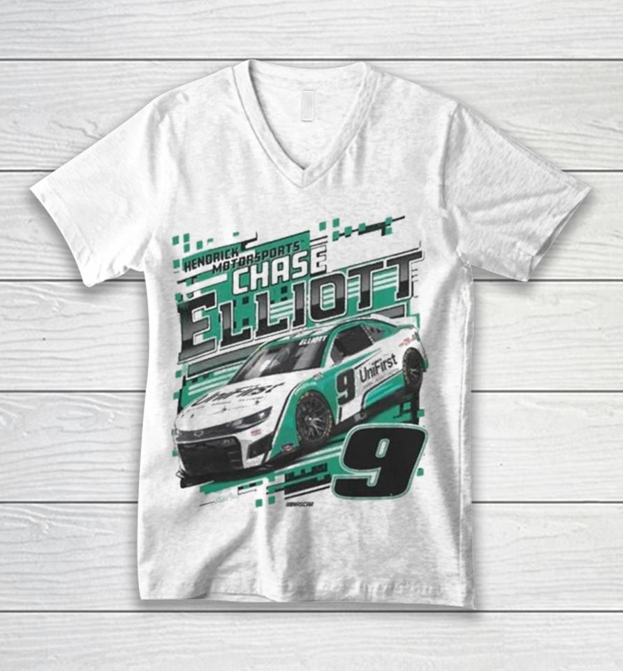 Chase Elliott Hendrick Motorsports Team Collection Unifirst Car Unisex V-Neck T-Shirt