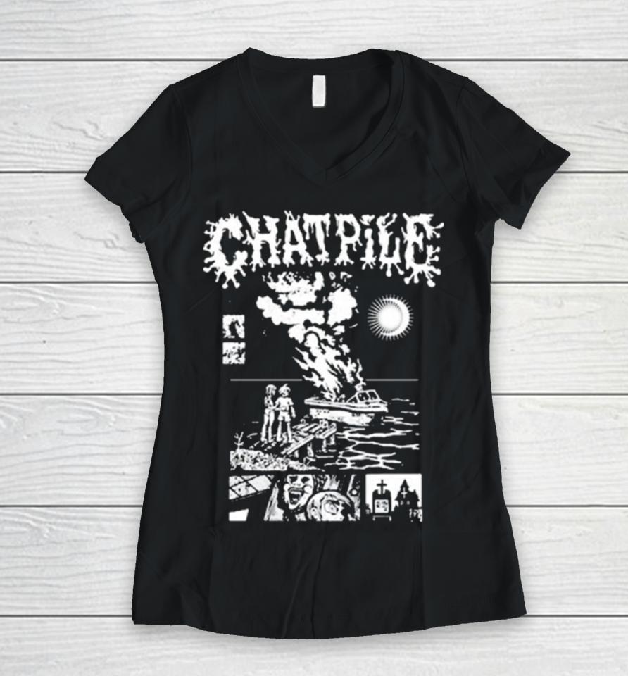 Chat Pile Blood Lake Women V-Neck T-Shirt