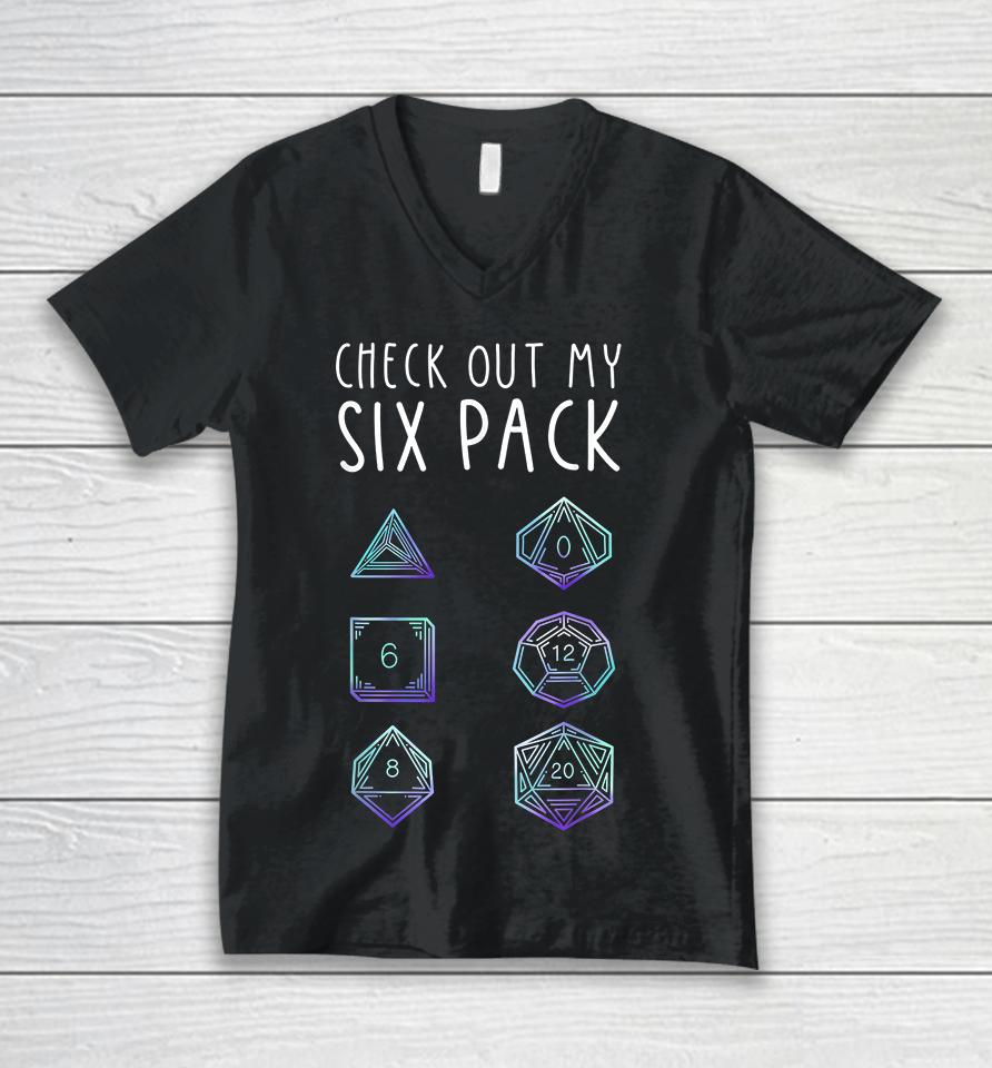 Check Out My Six Pack Dragon Dice Game Unisex V-Neck T-Shirt