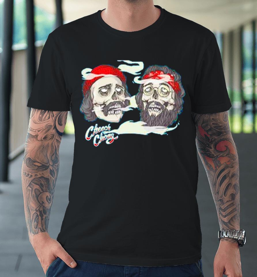 Cheech And Chong Skull Smoking Premium T-Shirt