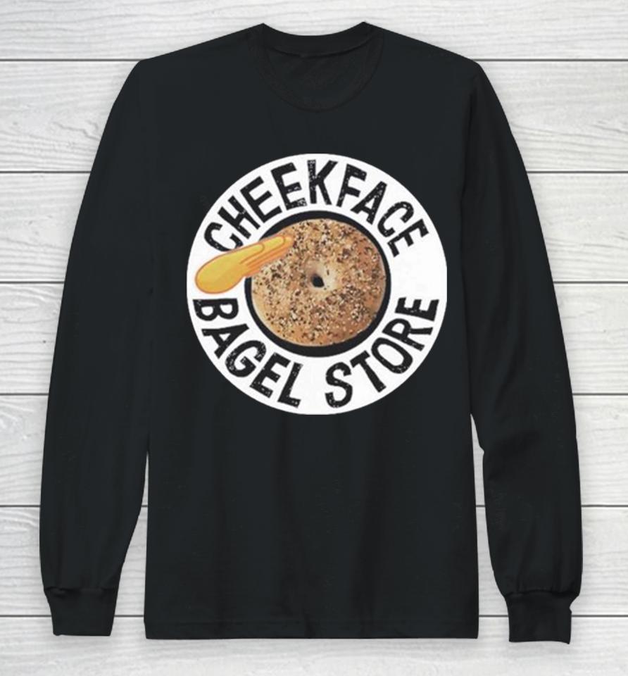 Cheekface Bagel Donut Black Sesame, White Sesame Long Sleeve T-Shirt