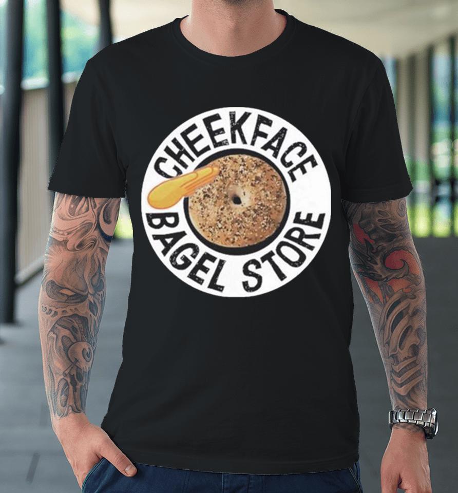 Cheekface Bagel Donut Black Sesame, White Sesame Premium T-Shirt