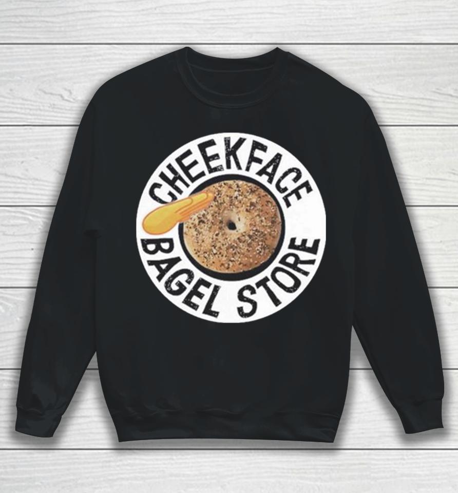 Cheekface Bagel Donut Black Sesame, White Sesame Sweatshirt