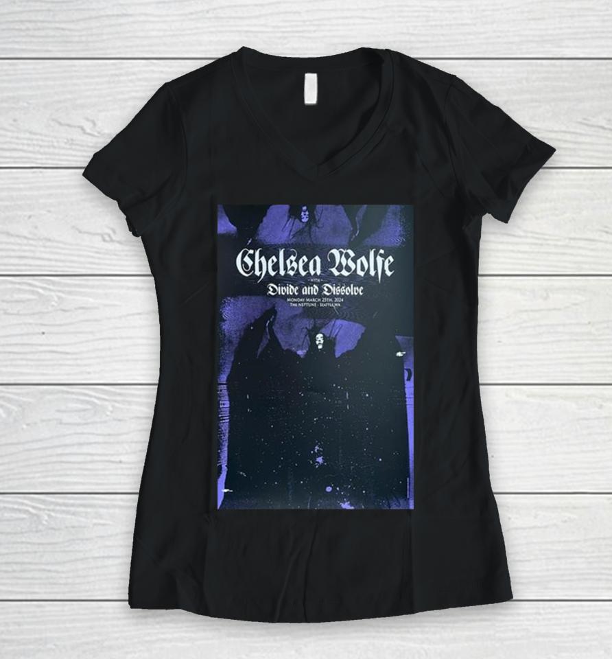 Chelsea Wolfe Show At The Neptune Theatre March 25 2024 Women V-Neck T-Shirt