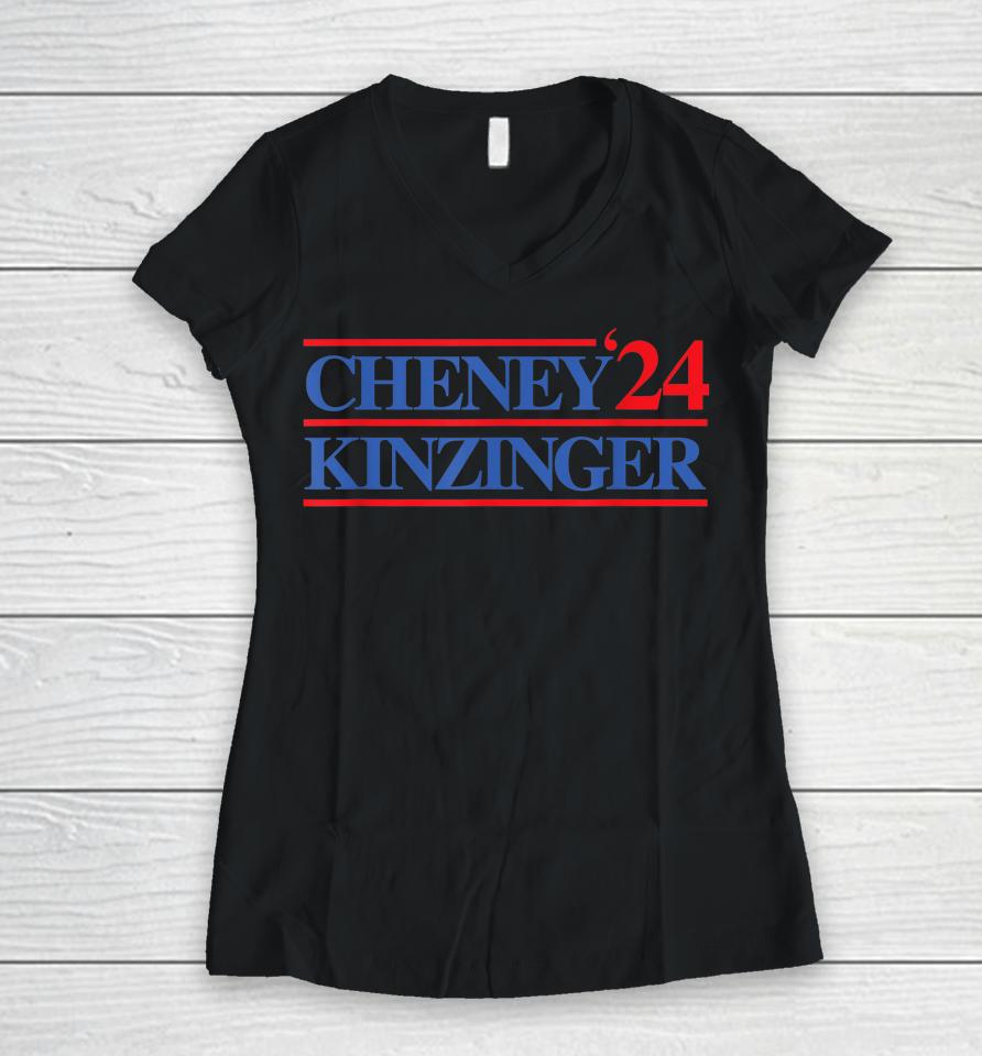 Cheney Kinzinger 2024 Women V-Neck T-Shirt