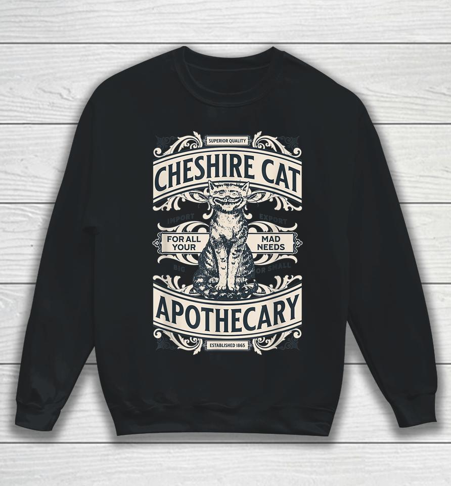 Cheshire Cat - Alice In Wonderland Vintage Book Design Sweatshirt