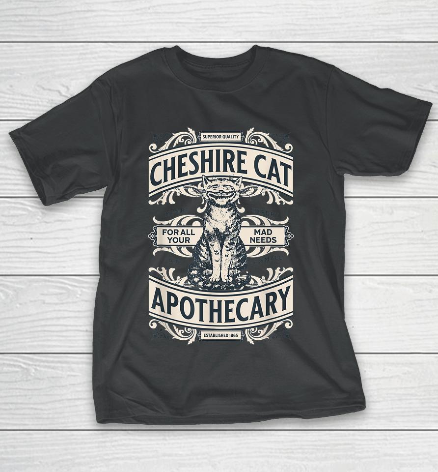 Cheshire Cat - Alice In Wonderland Vintage Book Design T-Shirt
