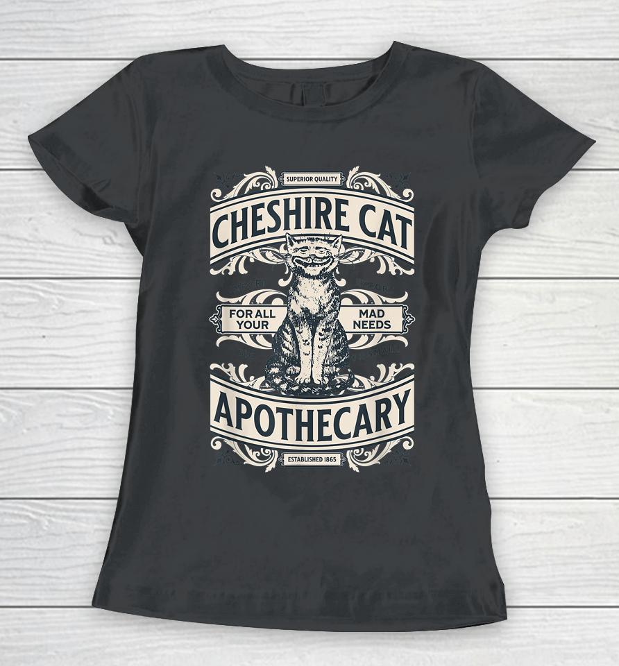 Cheshire Cat - Alice In Wonderland Vintage Book Design Women T-Shirt