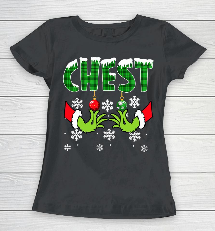 Chest Nuts Christmas Shirt Funny Matching Couple Chestnuts Women T-Shirt