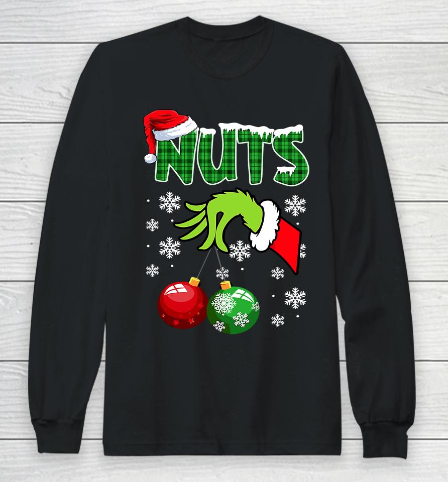 Chest Nuts Matching Chestnuts Funny Christmas Couples Nuts Long Sleeve T-Shirt